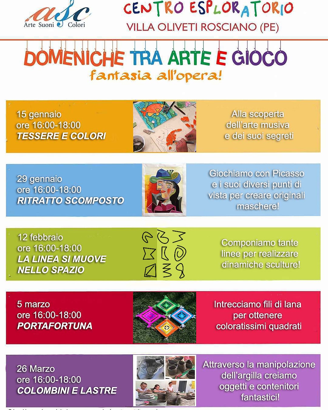 Tornano le "Domeniche tra Arte e gioco" al Centro Esploratorio